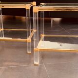 Paire de tables verre laiton circa 1970