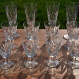 12 St Louis crystal glasses, Monaco model, 60s-70s
