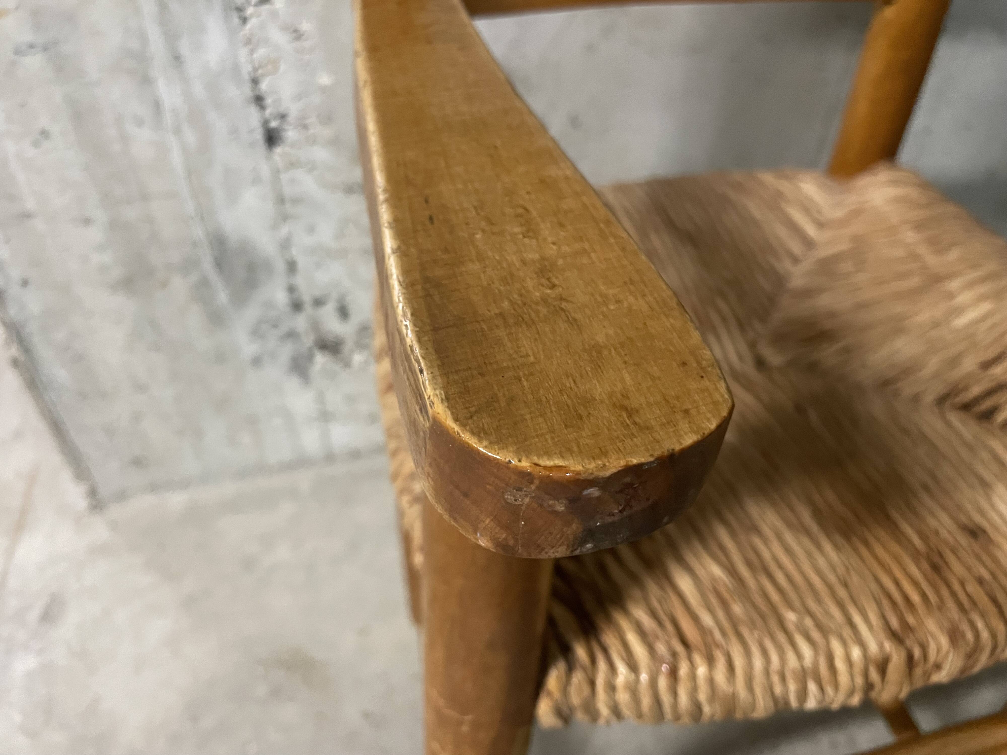 High straw chair for children