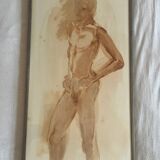 Watercolor nude 1975 signed