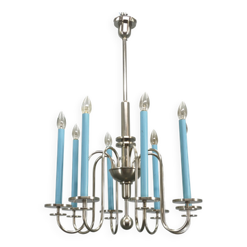 Art Deco Chandelier with Matching Sconces, Czechoslovakia 1930s