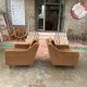 Pair of vintage brown armchairs circa 1970
