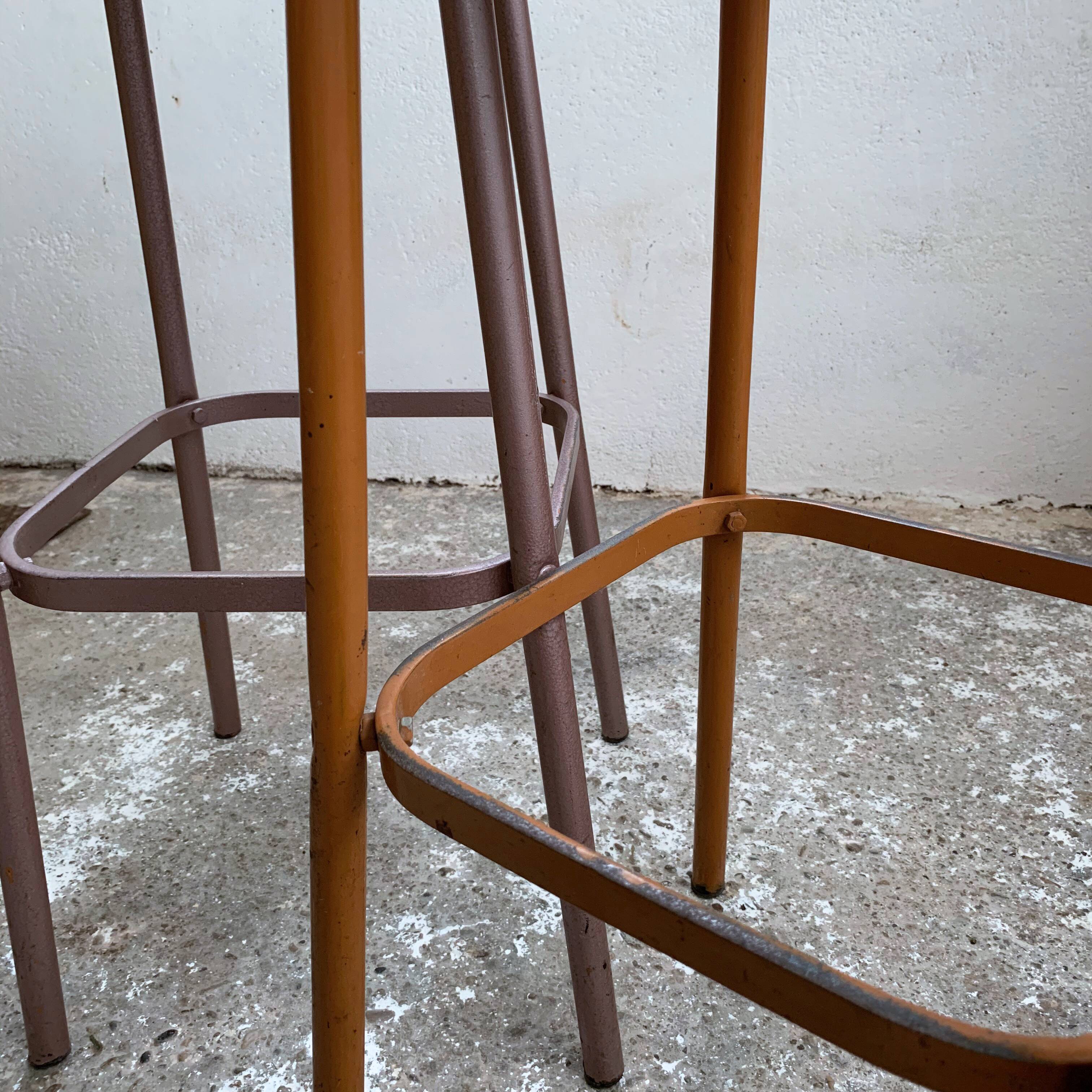 Pair of vintage metal bar stools