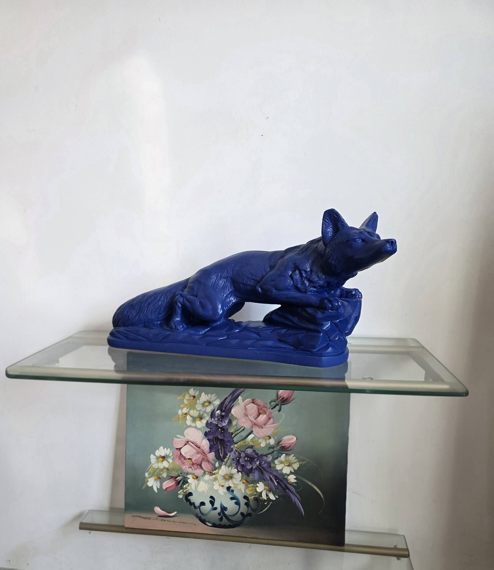 Sculpture années 50 bleu Klein