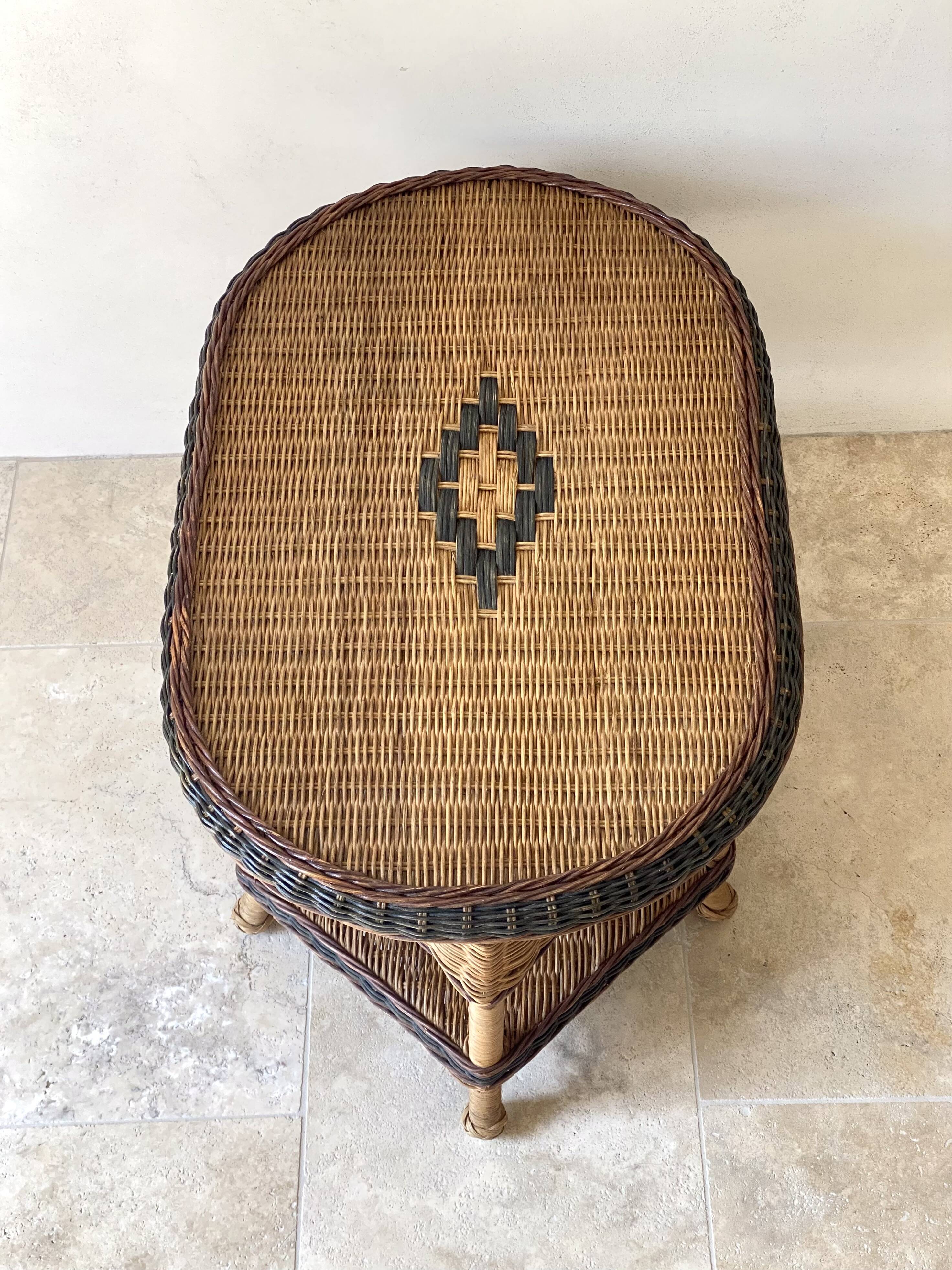 Vintage rattan coffee table – 1970s Riviera spirit