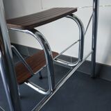 Old retractable wooden stepladder
