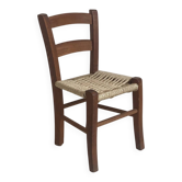 Vintage wooden and rope children's chair