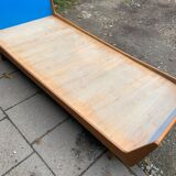 Mid-century daybed in oak and blue formica, Czechoslovakia, 1960s