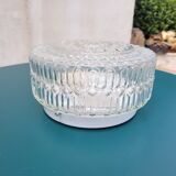 Round cast glass ceiling lamp