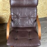 2x 60s 70s Easy Chair Leather Armchairs Westnofa Norway Mid Century