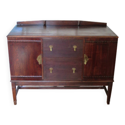 Ancien-Enfilade-Buffet-Vaisselier–2 portes latérales et 2 tiroirs-Années 50
