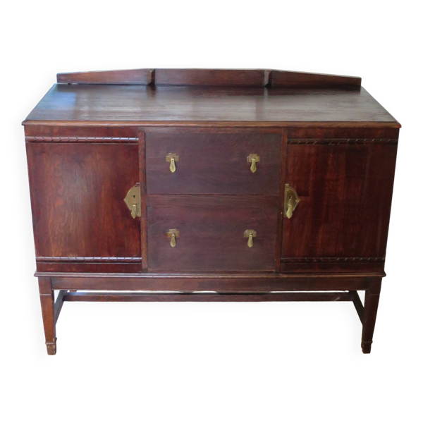 Ancien-Enfilade-Buffet-Vaisselier–2 portes latérales et 2 tiroirs-Années 50