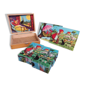 Puzzle de cubes français vintage