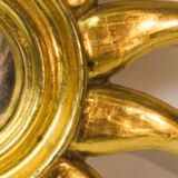 Miroir soleil italien en bois doré – Style vintage, format moyen