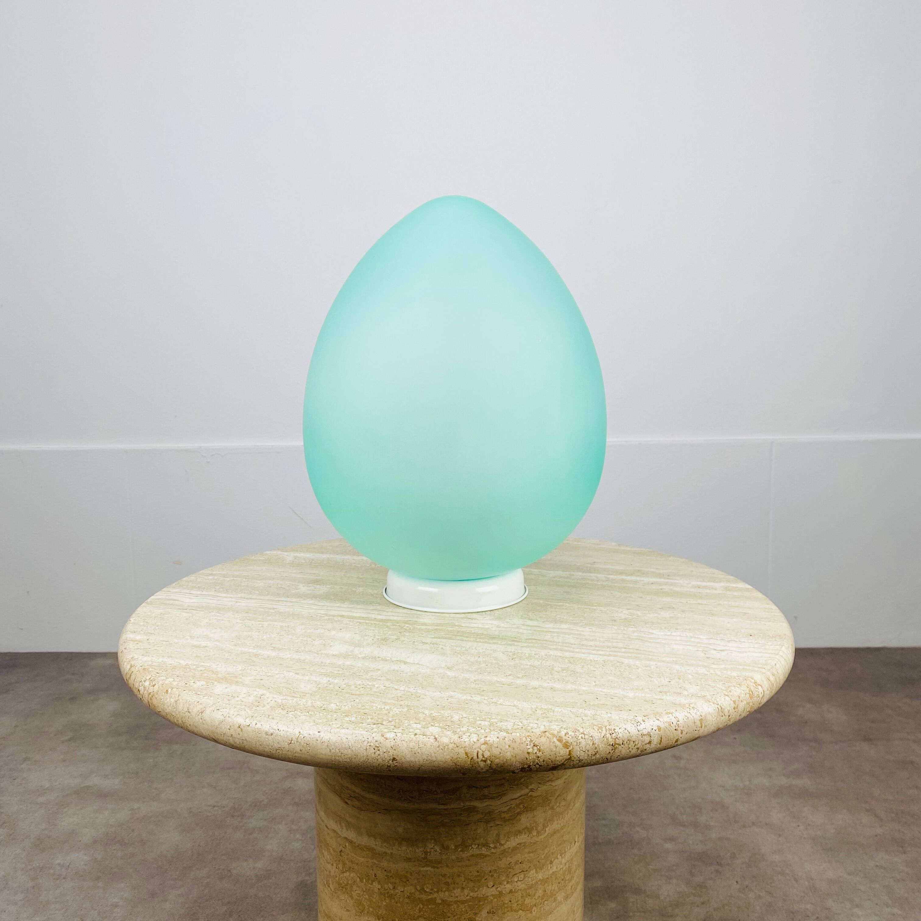 Egg lamp Domec pale green glass 70s