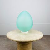 Lampe œuf Domec verre vert pâle années 70