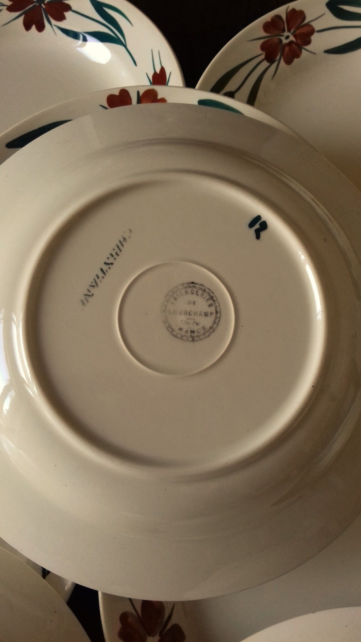 Lot 10 deep plates Longchamp Christiane