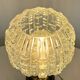 lampe chandelier en bronze doré XIXe avec globe en verre pointe de diamant