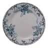 Assiette plate ancienne blanche et bleu décor floral emile bourgeois