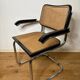 Marcel Breuer armchair, Cesca B64, black and cane, 1960 Italy.