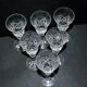 Cristallerie Lorraine, Series of 6 diamond cut crystal stemmed glasses 14.5cm