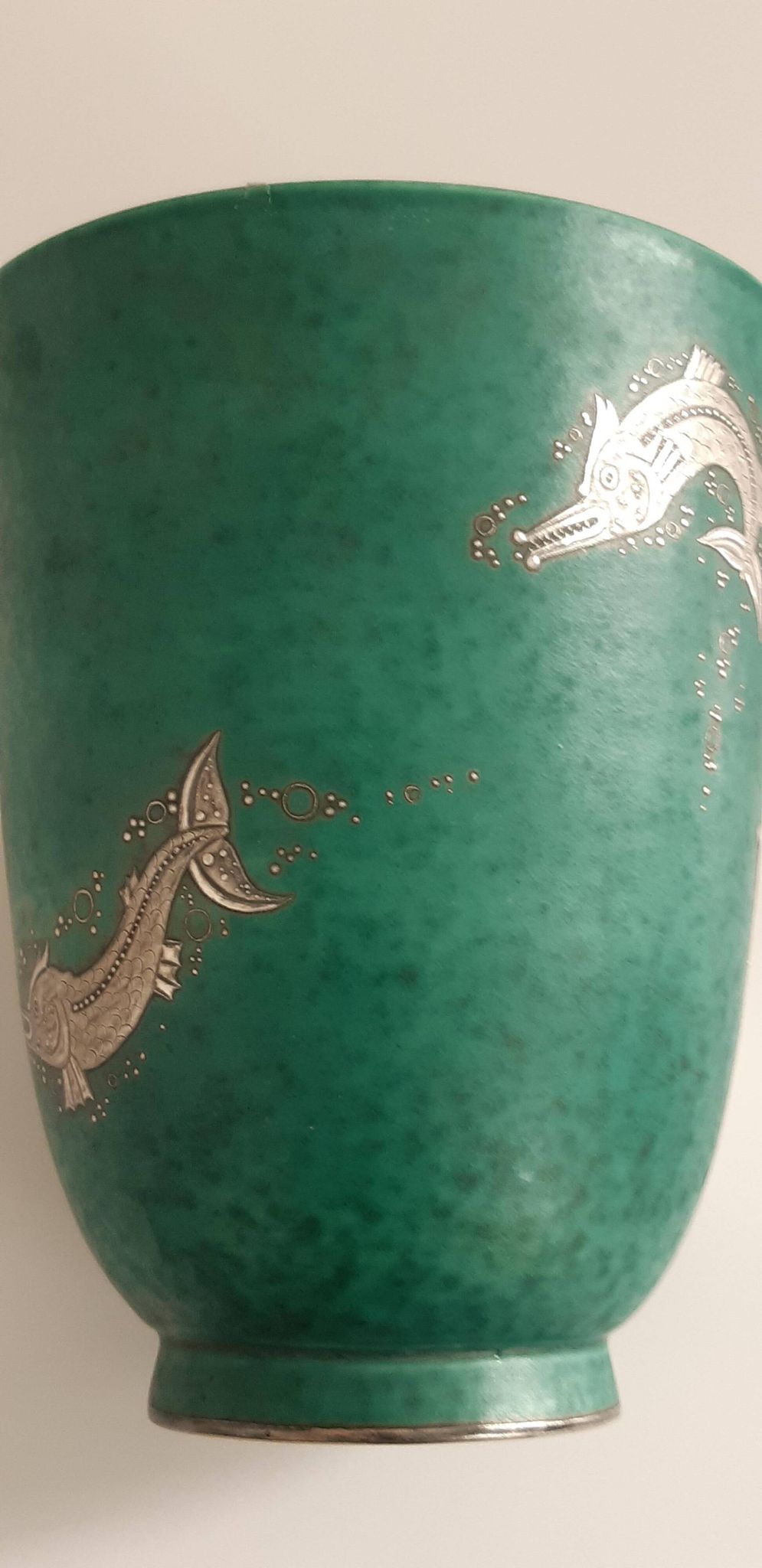 Wilhelm kage 'argenta' ceramic vase for gustavsberg sweden 1940s marked