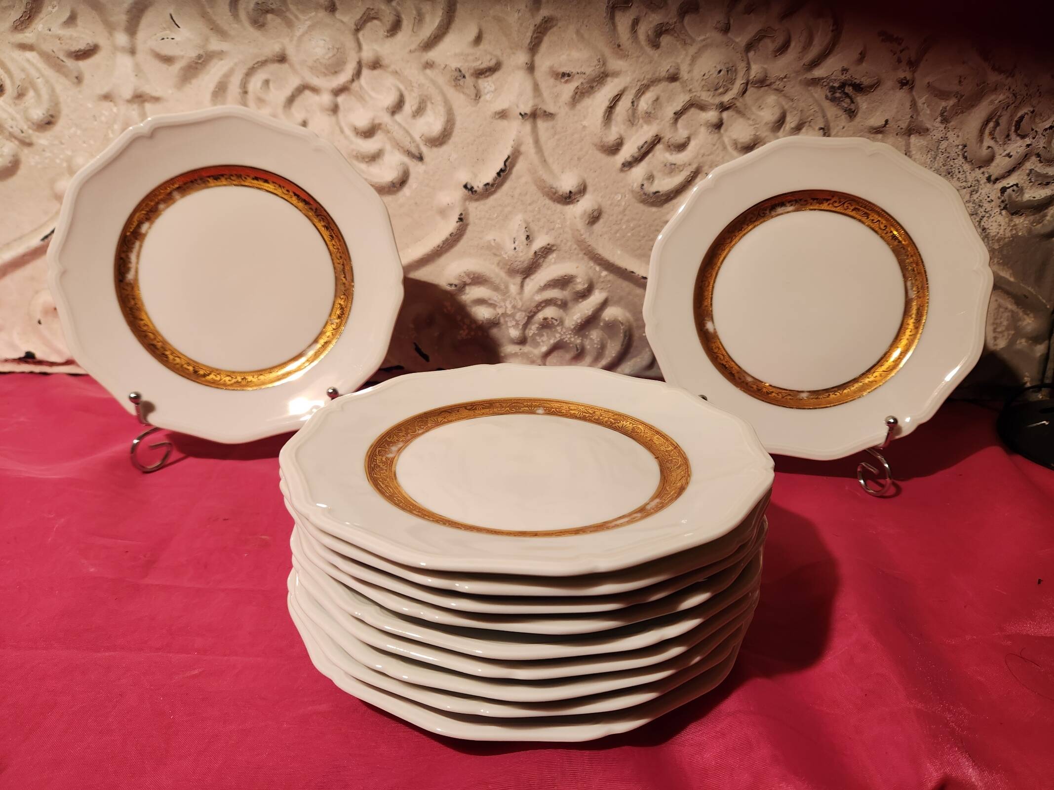 11 assiettes dessert porcelaine de Limoges Raynaud