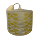 Vintage suspension 60s, 70's, white and yellow glass pop decoration