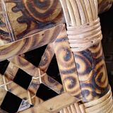 Bamboo rattan mirror