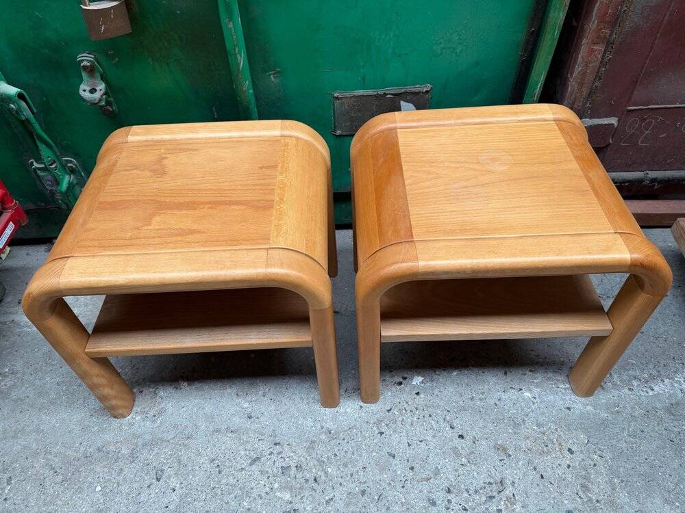 Mid-century Danish Brutalist bedside tables by Villy Nørgaard, 1984, set of 2