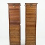 Pair of oak curtain file cabinets