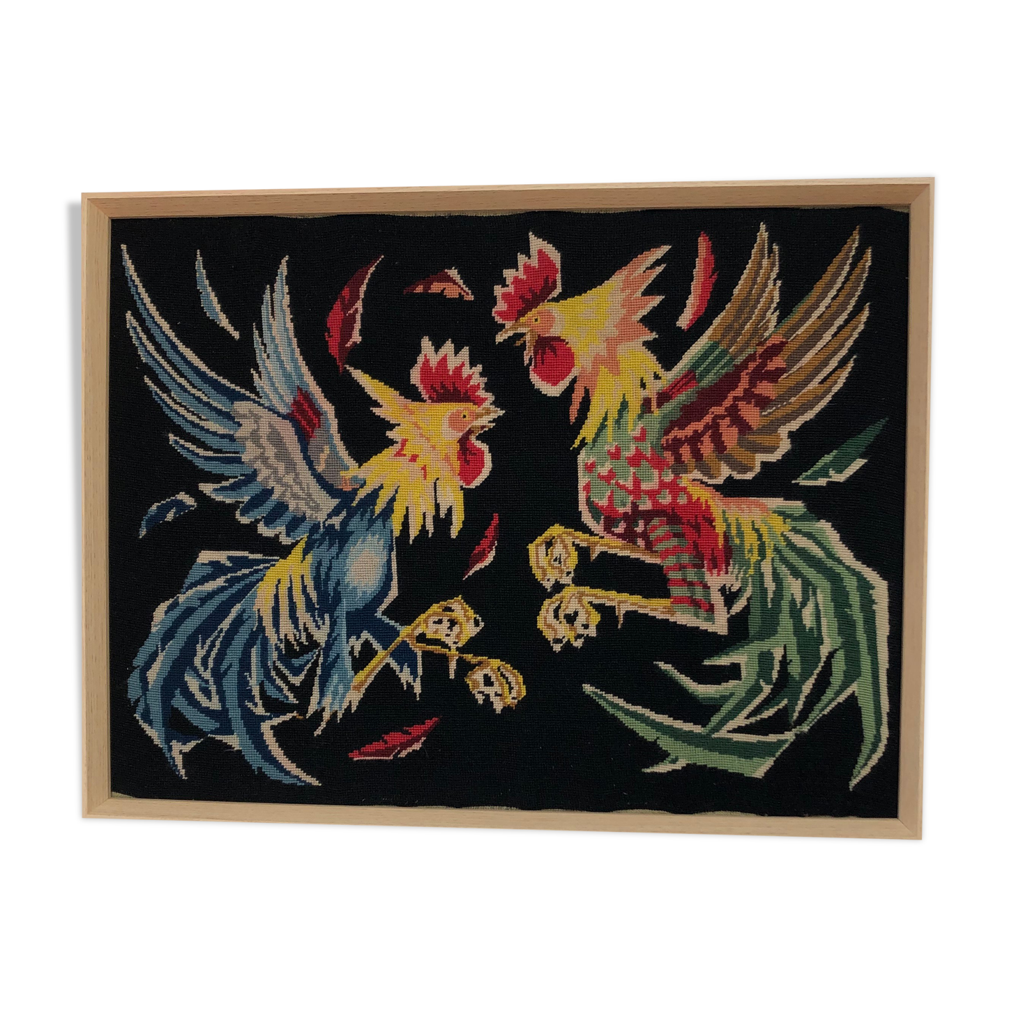 Tapestry vintage cockfight canvas