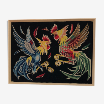 Tapestry vintage cockfight canvas
