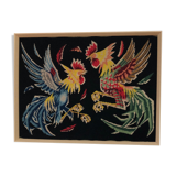Tapestry vintage cockfight canvas