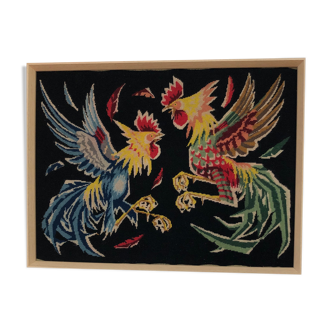 Tapestry vintage cockfight canvas