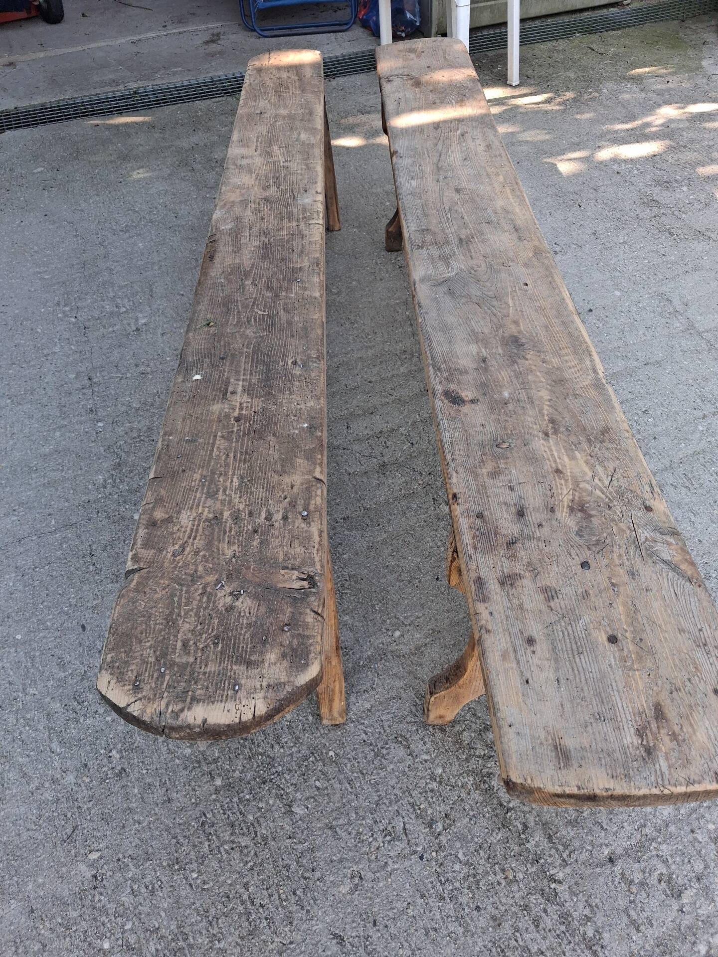 Pair of wooden benches