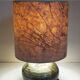 Lampe d'appoint vintage en grès émaillé, abat-jour herbier
