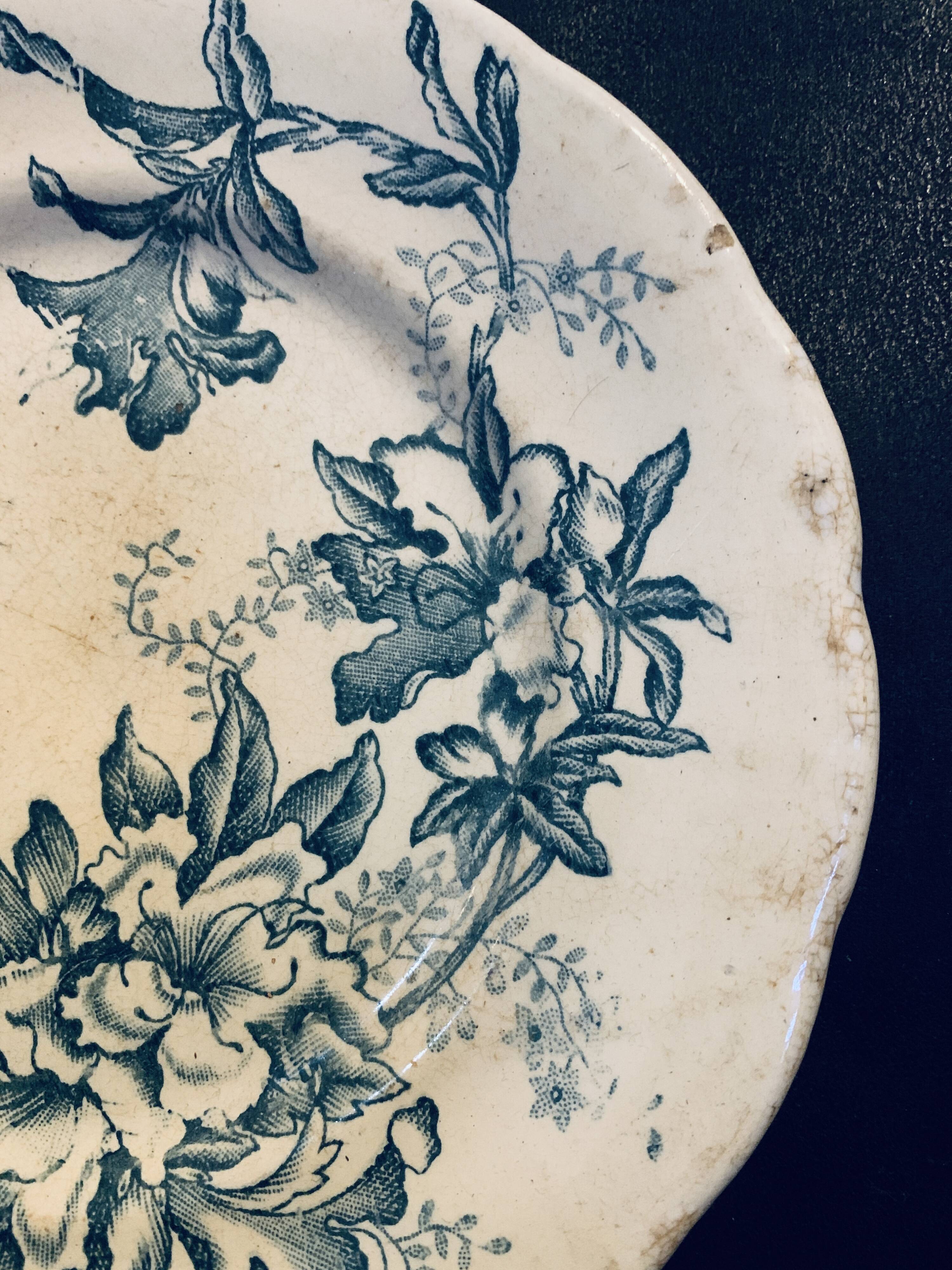 Flat plate 1960 ceramic Lucette 20cm Terre de fer old vintage