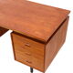 Bureau vintage en teck avec 6 tiroirs fabriqué dans les années 60