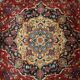 Tapis persan traditionnel fait à la main d’Ispahan en laine rouge vintage - 295x411cm