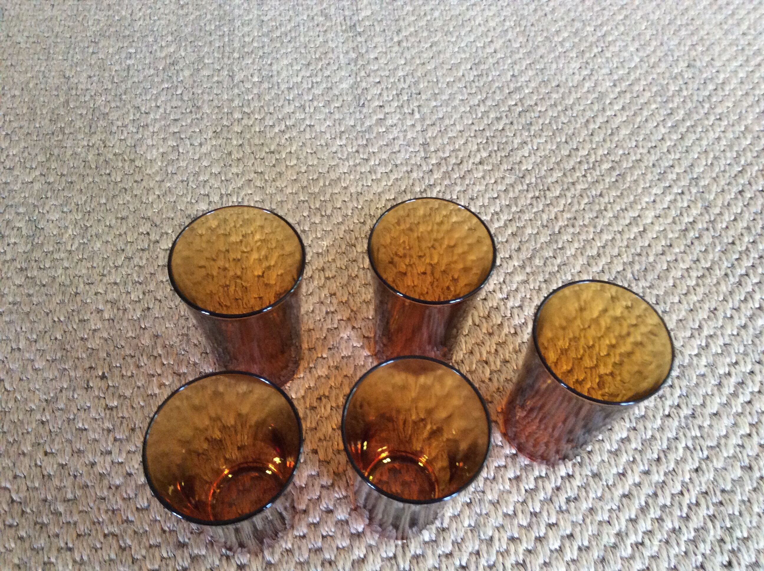 Series of 5 vintage glasses