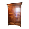 19th Louis-Philippe solid walnut cabinet opening to 2 doors with 3 panels