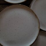 5 assiettes à dessert en grès vernissé. 1970–19805 assiettes à dessert