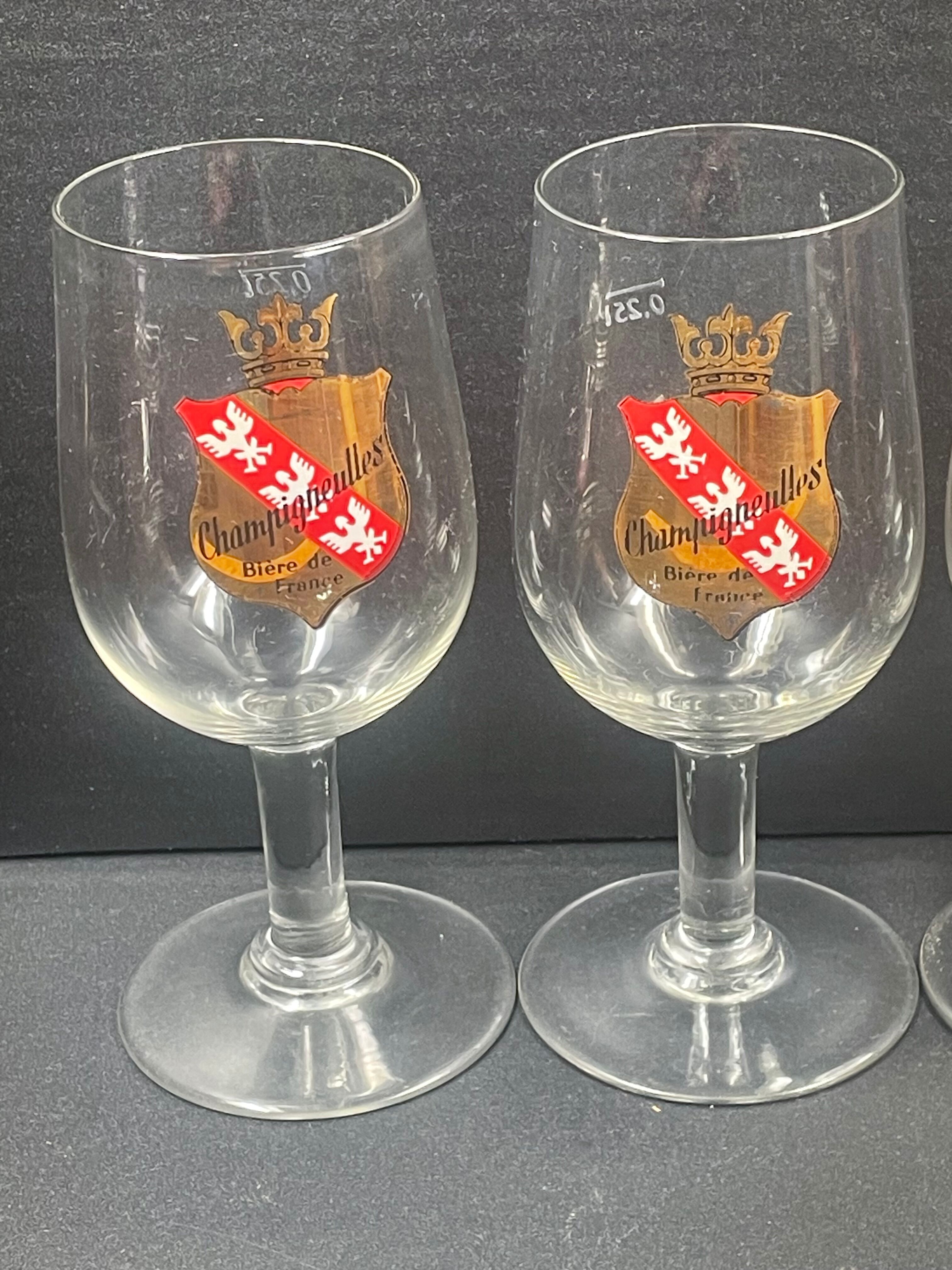 4 beer glasses Champigneulles 70s