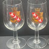 4 beer glasses Champigneulles 70s