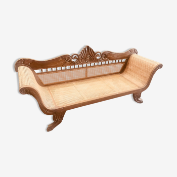 Antique rattan bench