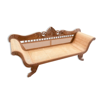 Antique rattan bench