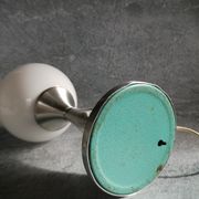 Brushed stainless steel and glass lamp from the 70s