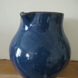 Ceramic pitcher – blue enamel signed J. Normand handmade in France