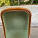 Fauteuil Voltaire Louis Philippe velours vert mousse confortable 1970